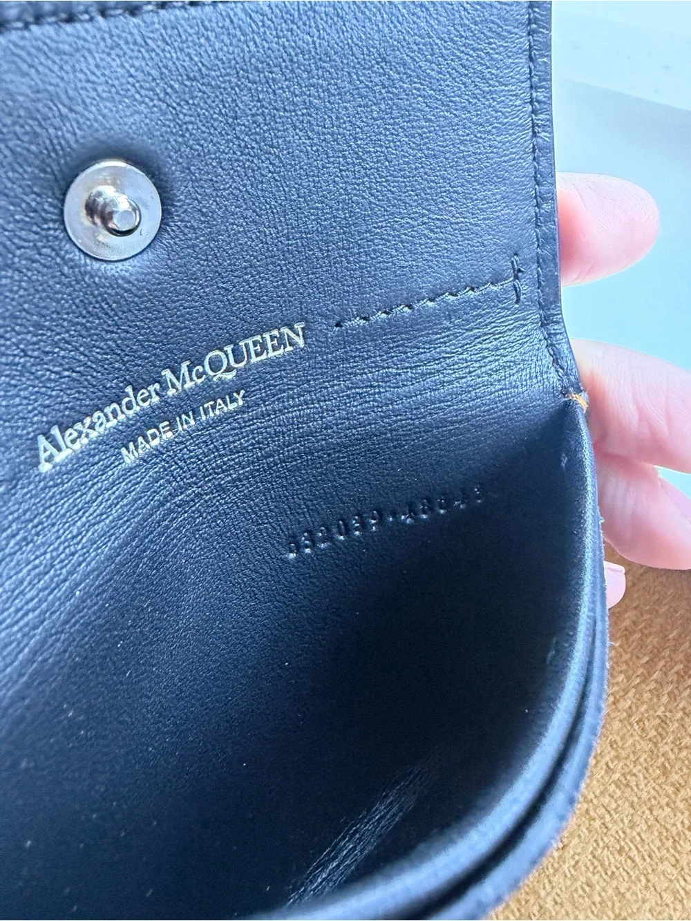 Alexander McQueen Denim/Leather Card Holder Wallet with Box And authentication